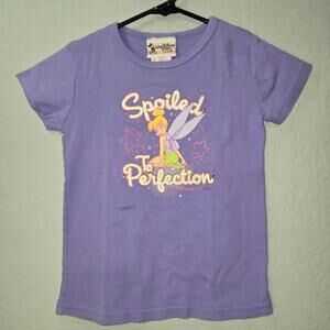 VTG Walt Disney World Kids Tinker Bell "Spoiled to Perfection" Purple Shirt sz S